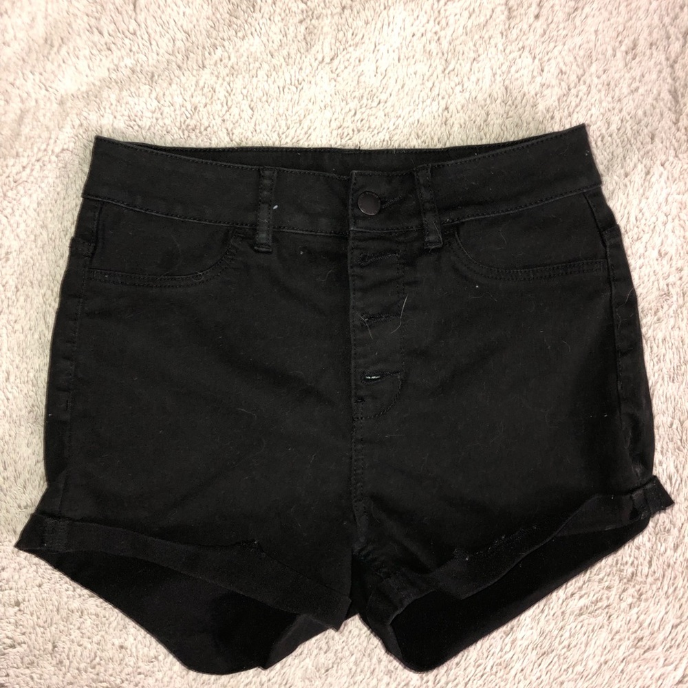 black shorts